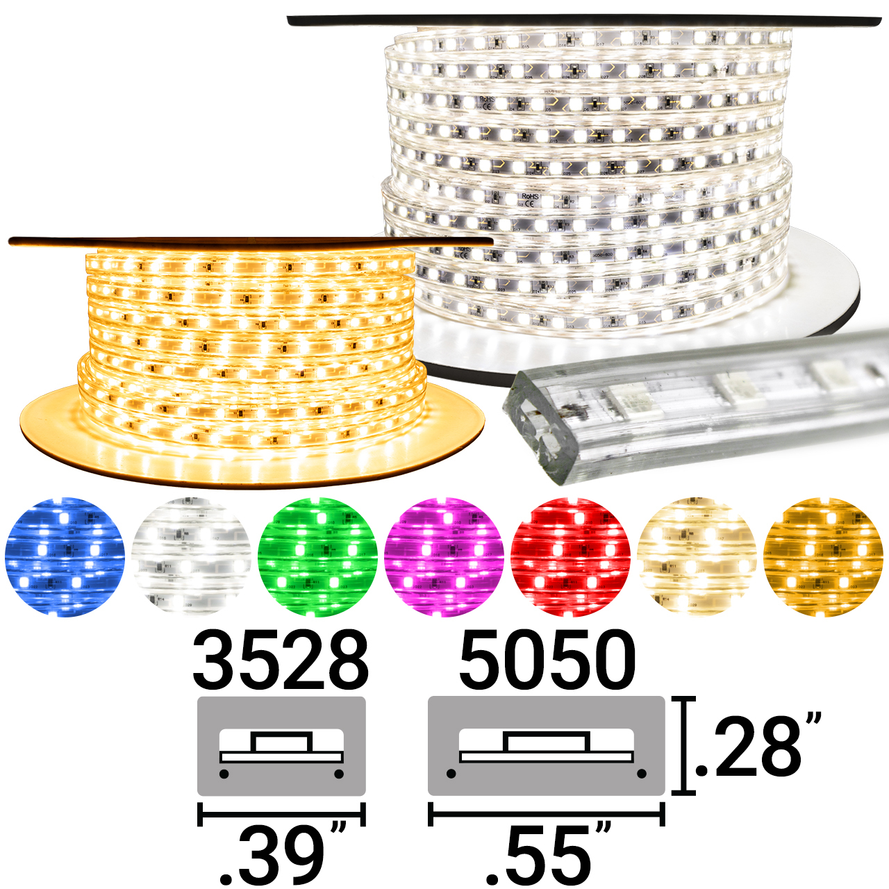 120V Strip Lights - Long Run LED StripLights For Indoor &amp; Outdoors